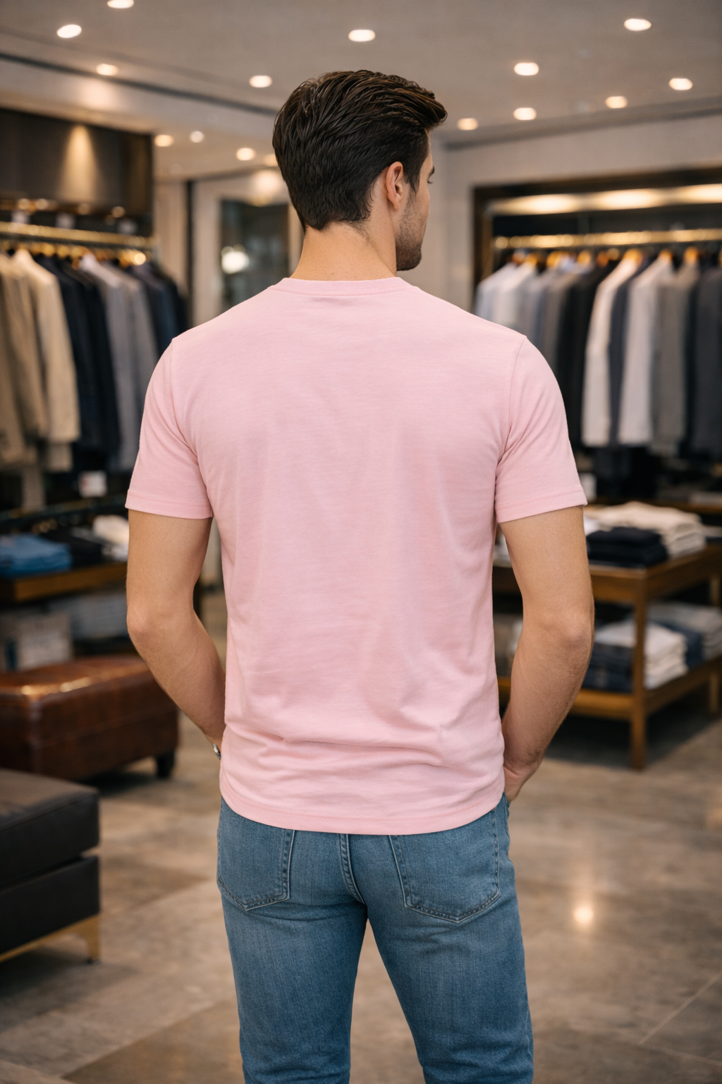 Men’s Premium Baby Pink Cotton T-Shirt | Soft Feel | Regular Fit