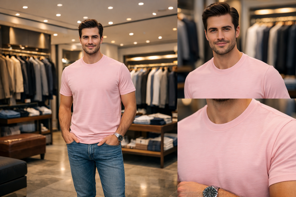Men’s Premium Baby Pink Cotton T-Shirt | Soft Feel | Regular Fit