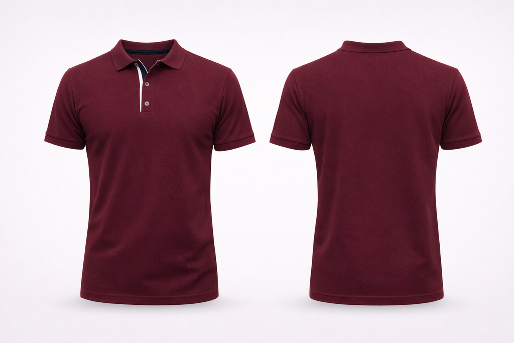 Custom Printed Polo T-Shirt (Maroon) – Give Your Own Design