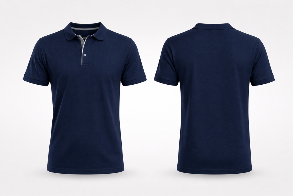 Custom Printed Polo T-Shirt (Navy Blue) – Give Your Own Design