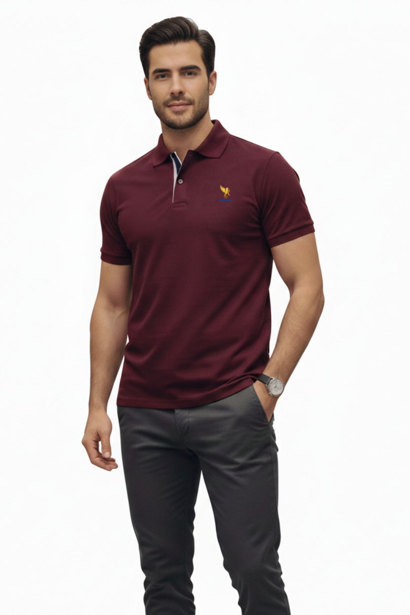 REXOT Men’s Premium Polo T-Shirt – Maroon | Smart Fit | Classic Style