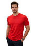 Men’s Premium Red Striped Cotton T-Shirt | Regular Fit | Casual Wear