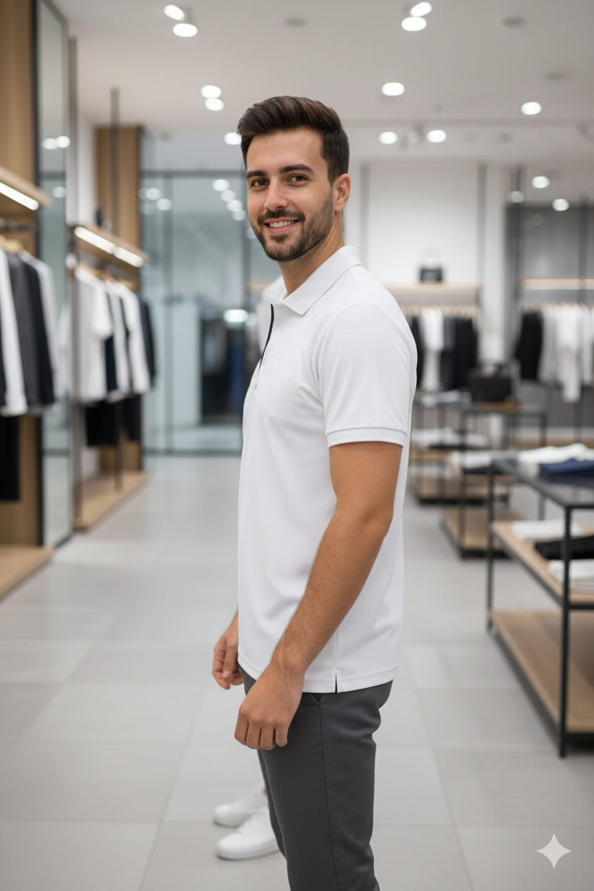 REXOT FASHION Urban Style Polo T-Shirt (White)