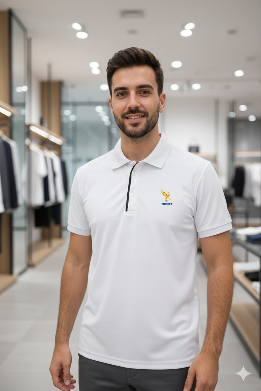 REXOT FASHION Urban Style Polo T-Shirt (White)