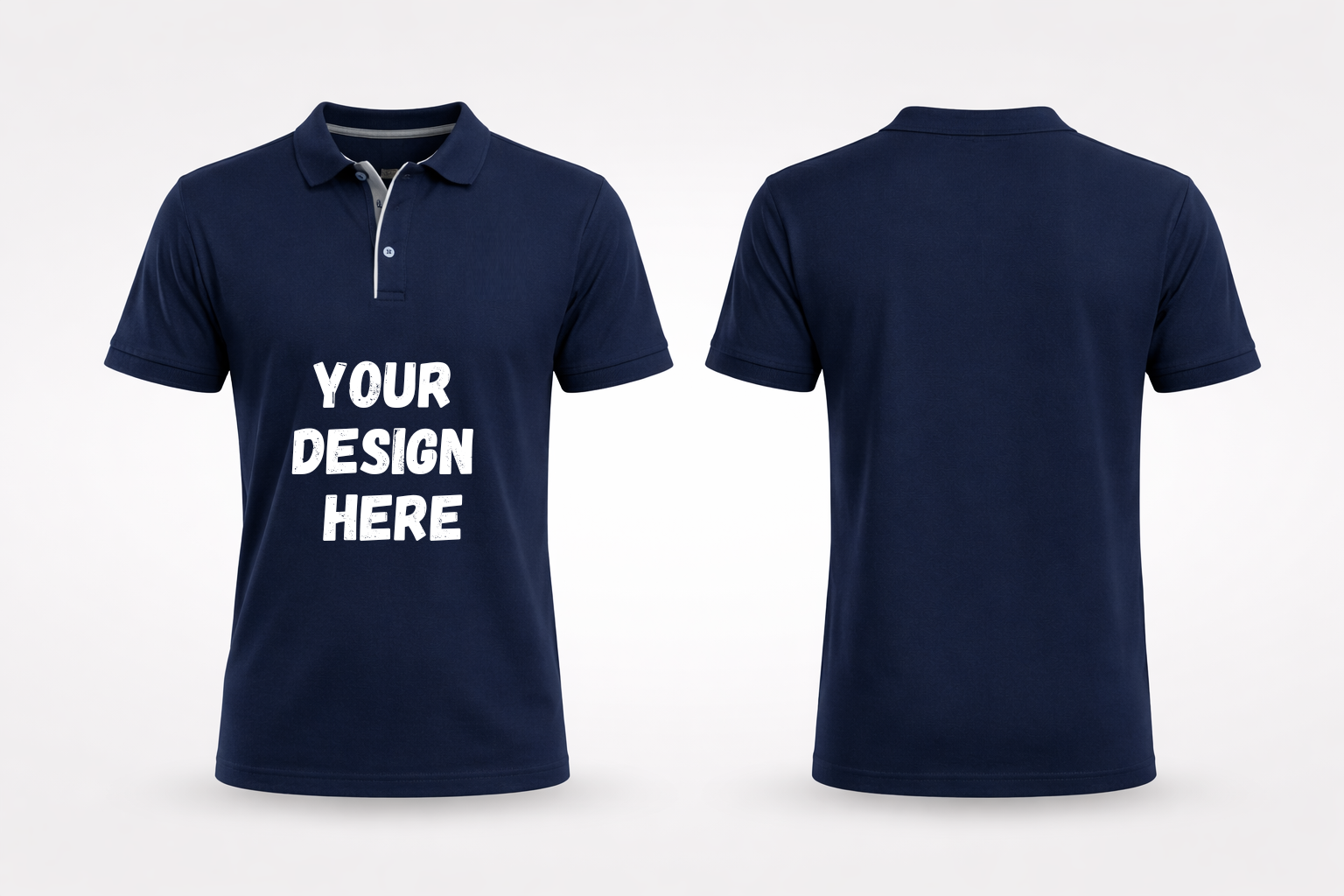 Custom Printed Polo T-Shirt (Navy Blue) – Give Your Own Design