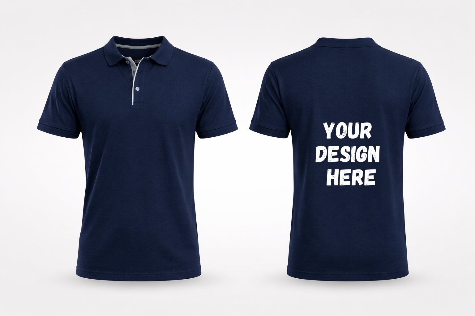 Custom Printed Polo T-Shirt (Navy Blue) – Give Your Own Design