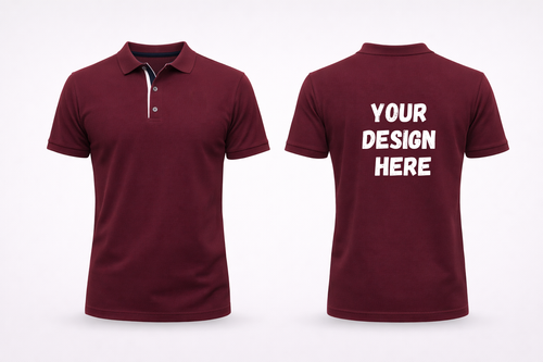 Custom Printed Polo T-Shirt (Maroon) – Give Your Own Design