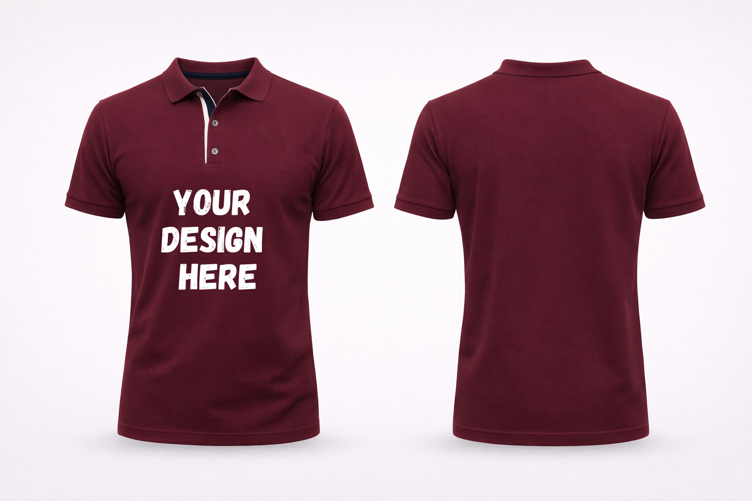 Custom Printed Polo T-Shirt (Maroon) – Give Your Own Design