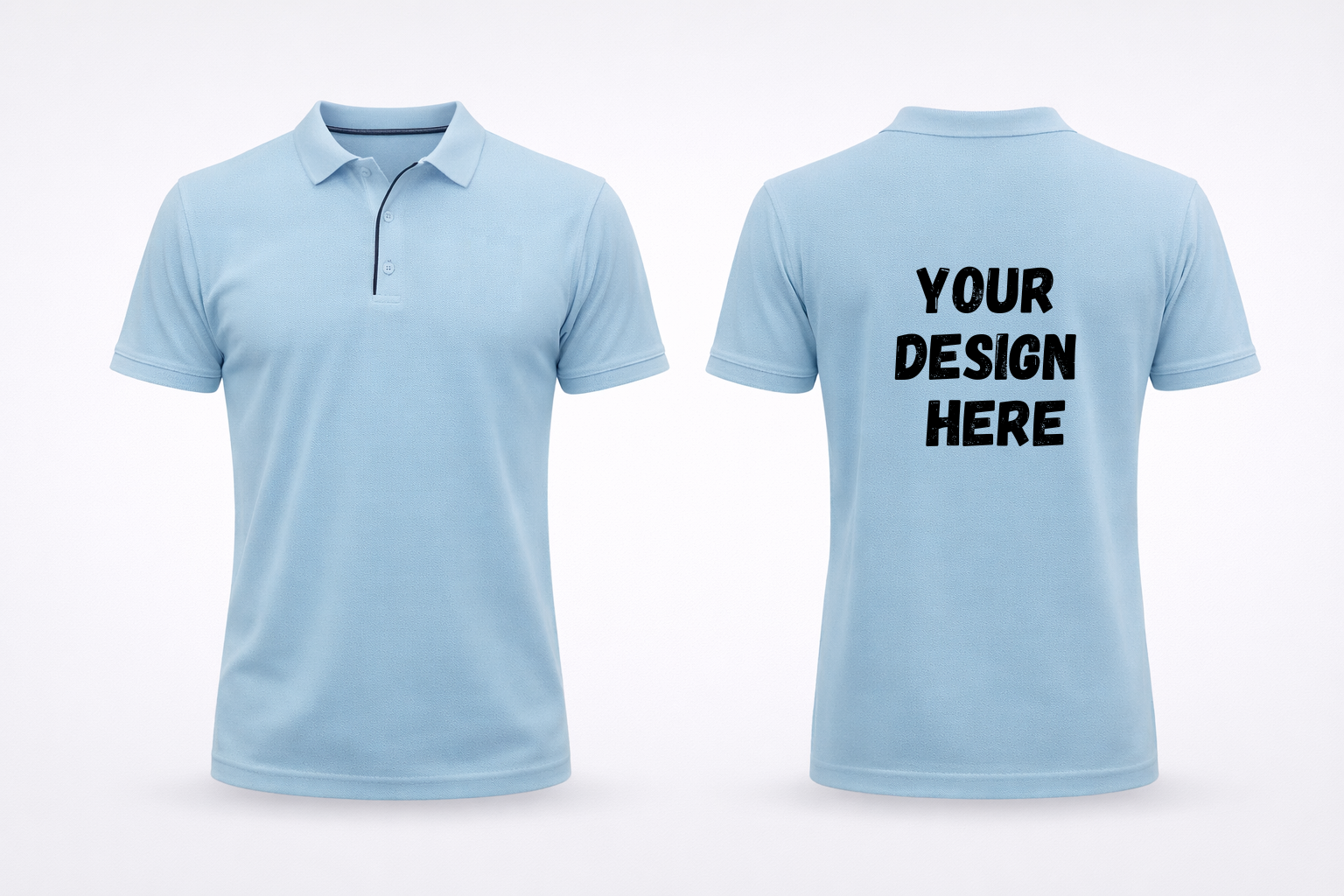 Custom Printed Polo T-Shirt (Sky Blue) – Give Your Own Design